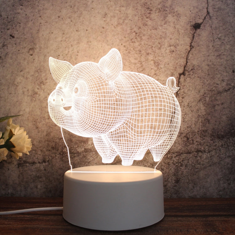 LED Night Light Decorative Piggy Image Wall Plug Type