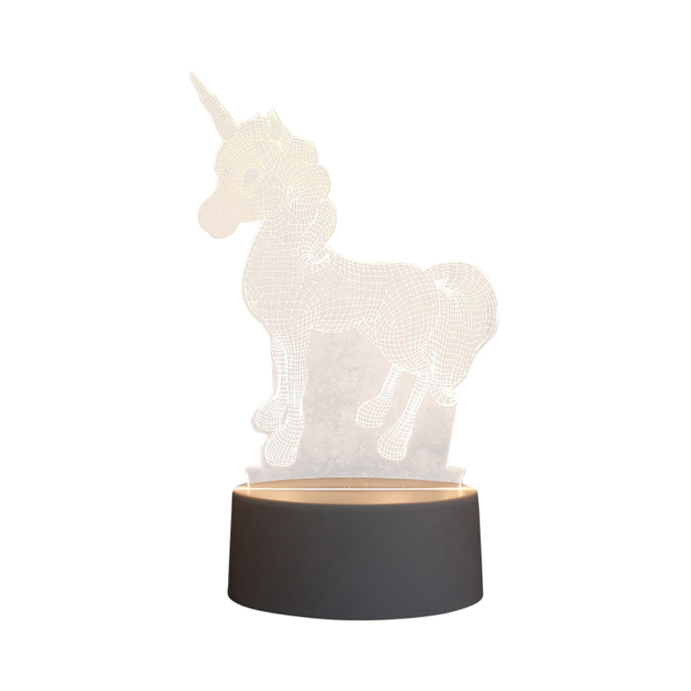 LED Night Light Decorative Unicorn Image Wall Plug Type