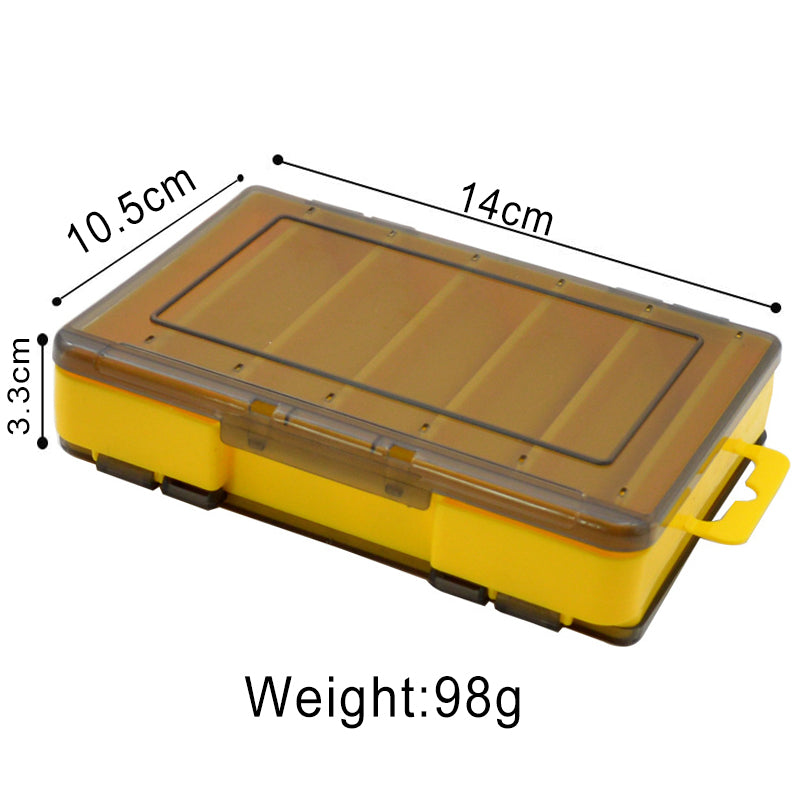 Lure Box Multi Compartment 10 Lures box size 14X11X4cm Yellow