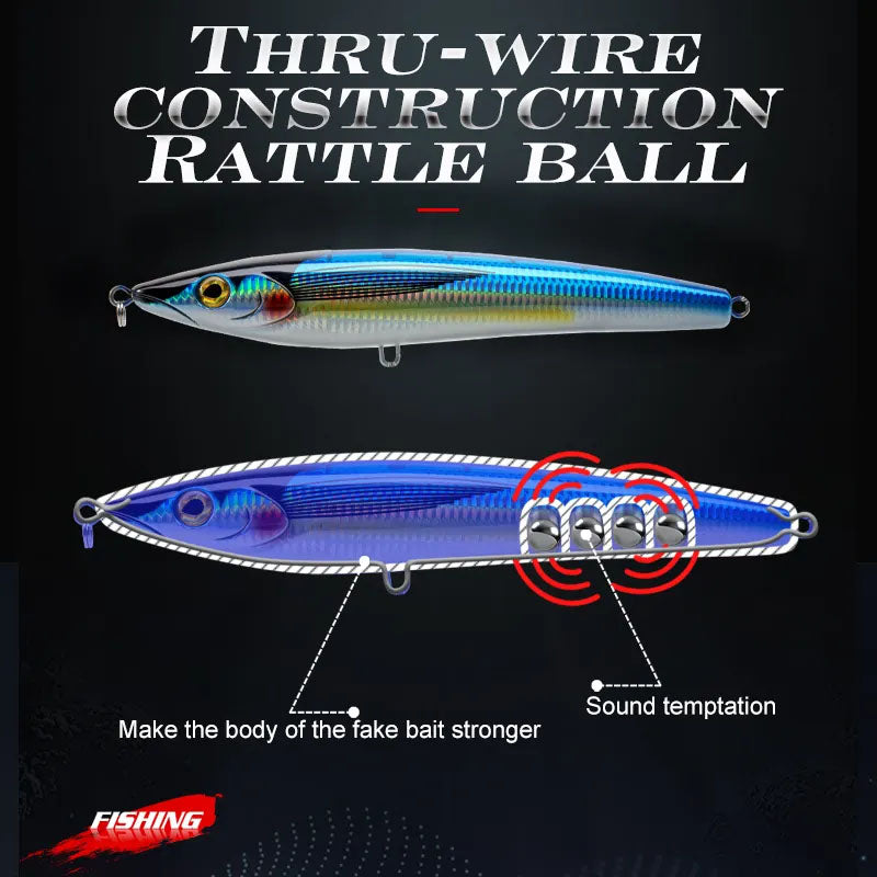 Fishing Lure Hard Stick Bait Saltwater trolling Blue shad 4