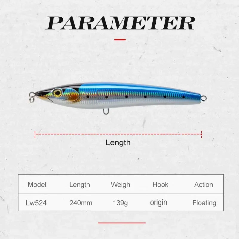 Fishing Lure Hard Stick Bait Saltwater trolling Blue shad 4
