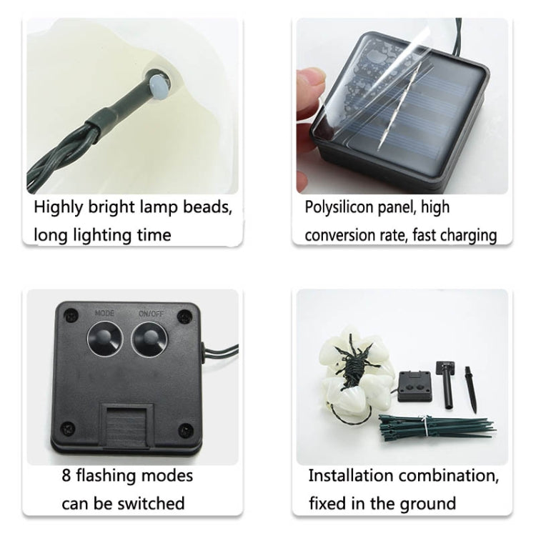 Solar Mushroom Lawn Light Outdoor Waterproof 30 LED String