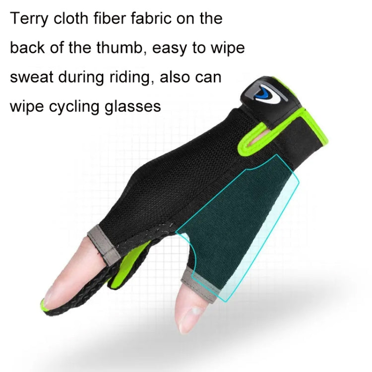 Fishing and other Sports Gloves Non-Slip Two-Finger Exposed Blue - Pair