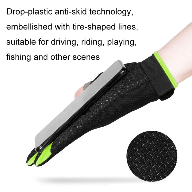 Fishing and other Sports Gloves Non-Slip Two-Finger Exposed Blue - Pair