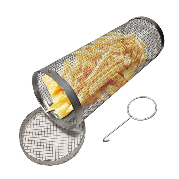 Braai Round Mesh Tube Stainless Steel with Hook 20cm X 9cm