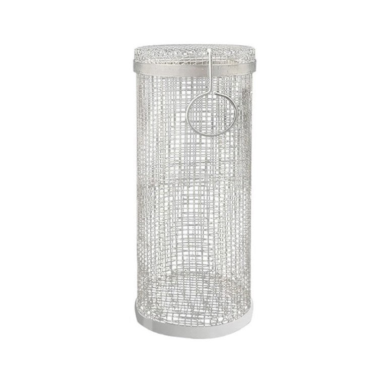 Braai Round Mesh Tube Stainless Steel with Hook 20cm X 9cm