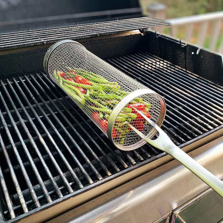 Braai Round Mesh Tube Stainless Steel with Hook 20cm X 9cm