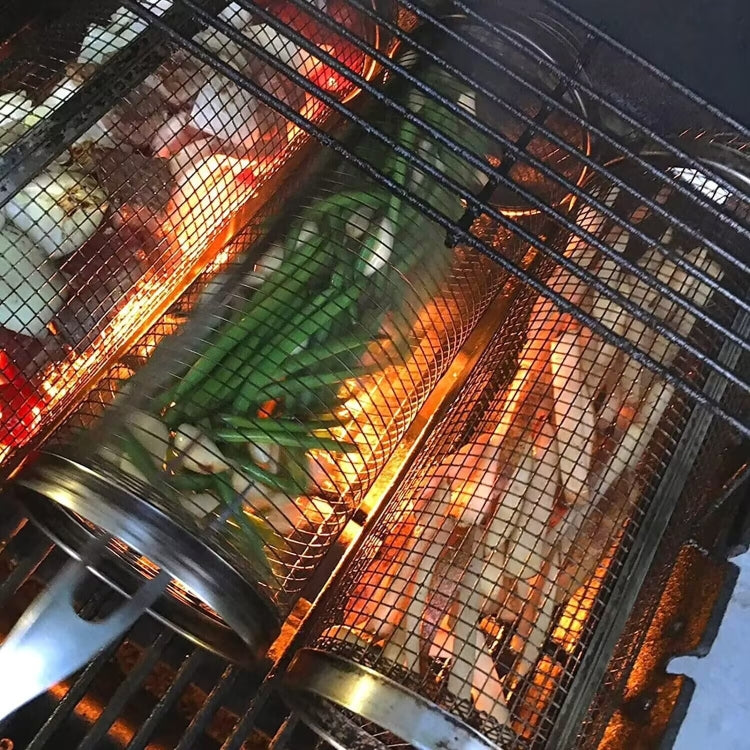 Braai Round Mesh Tube Stainless Steel with Hook 20cm X 9cm