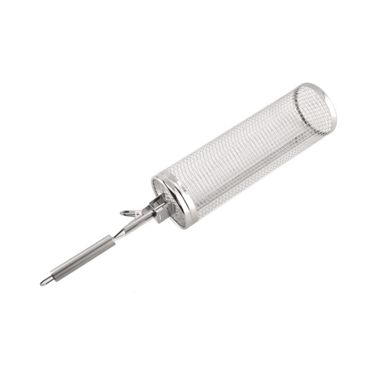 Braai Round Mesh Tube Stainless Steel 30cm X 9cm with Handle