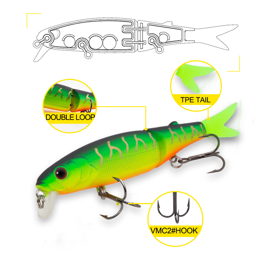 Fishing Lure Multi jointed Sinking Minnow Style colour 14