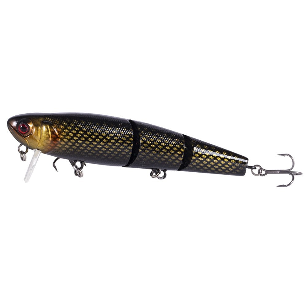 Fishing Lure Multi jointed Minnow Style colour Black & Gold