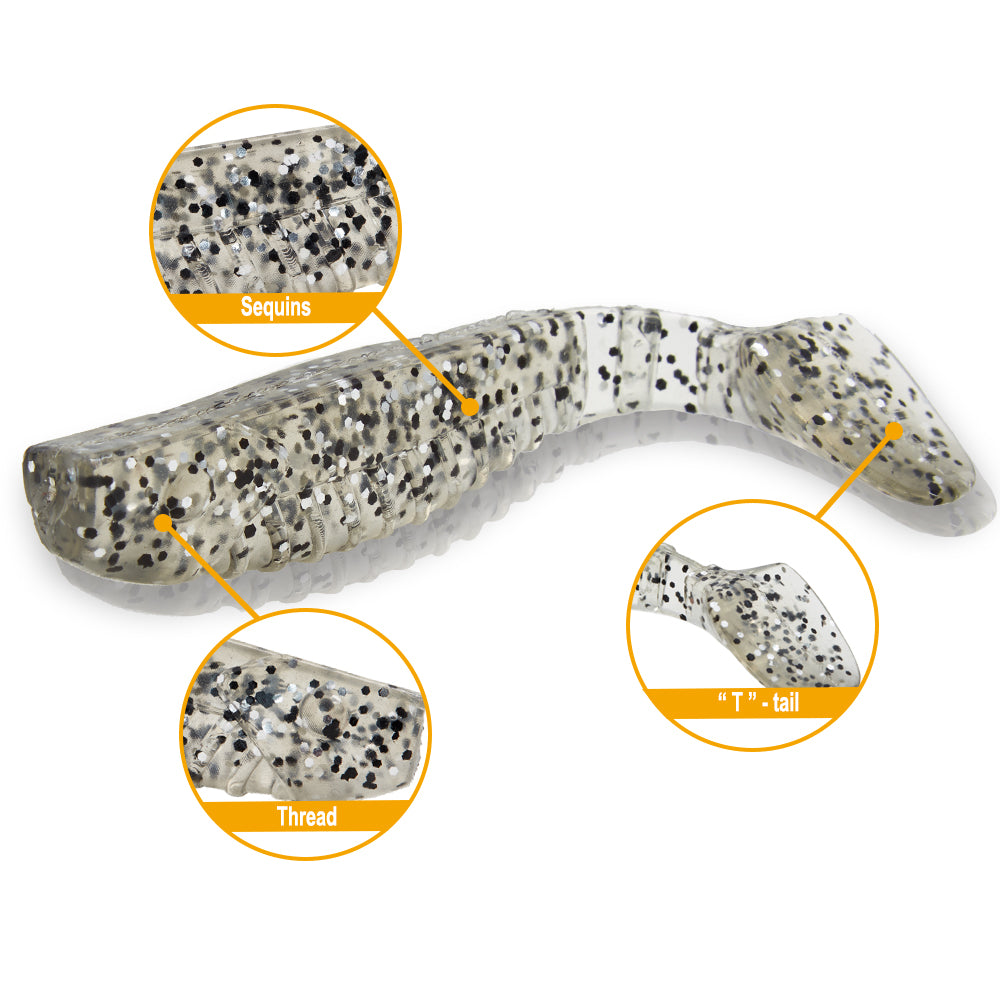 Fishing Lure Soft Bait Wobbler 5 per packet colour Dark Red