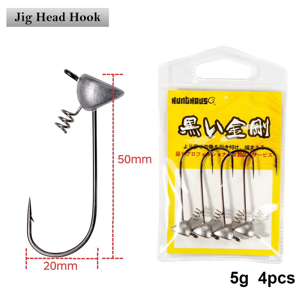 Jig Head with built in spiral screw for Soft Bait 5 gram 4 per packet