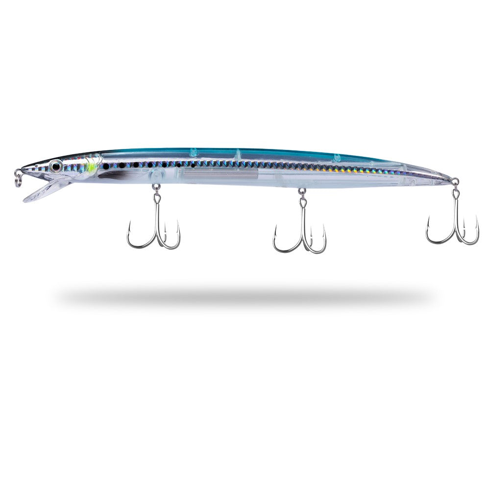 Fishing Lure Hard Sandeel Jerk Minnow Blue Silver