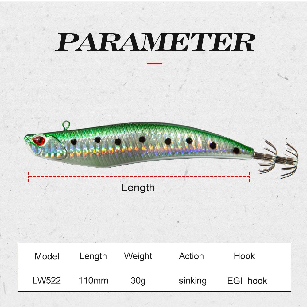 Fishing Lure Hard Bait D-Squid Jigging Mango Shrimp