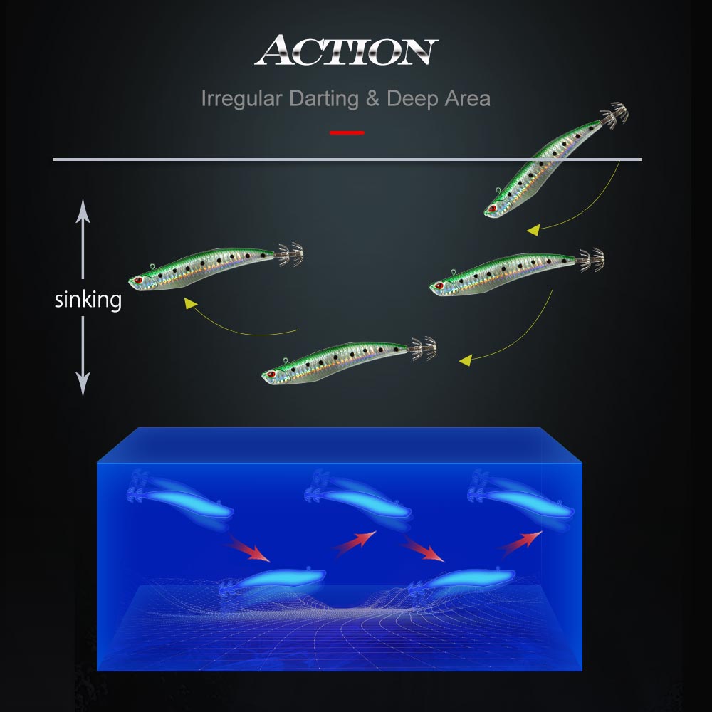 Fishing Lure Hard Bait D-Squid Jigging Mango Shrimp
