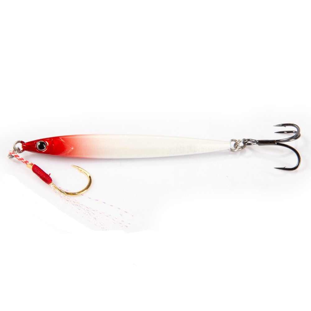 Fishing Lure Metal Jig Slide Stick Red Head White Body – Fishman