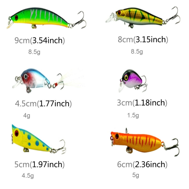 Fishing Lure Hard Bait 30pce Minnow set 3cm to 9.5cm