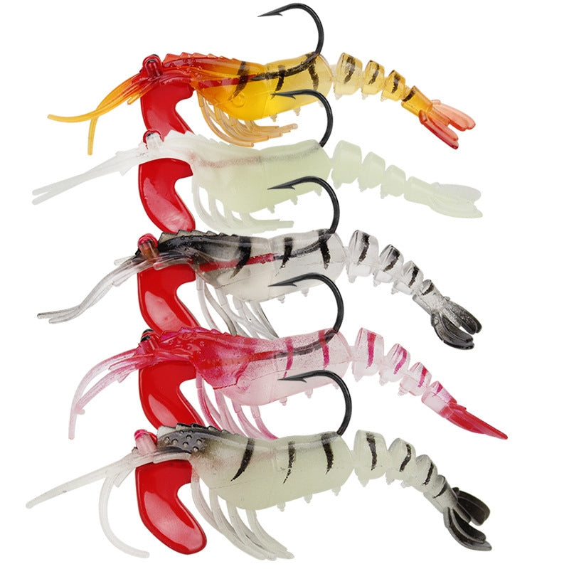 Shrimp style Soft Bait Multi Section 5 Colour set