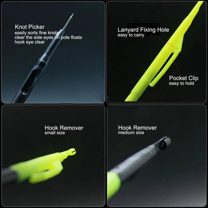 Hook removal tool (Disgorger) multi function for small hooks Yellow and Black 5 per pack.