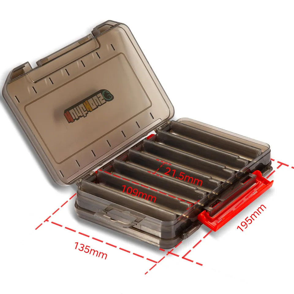 Lure Box Multi Compartment 14 Lures box size 19.5X13.5X3.7cm Smoke colour