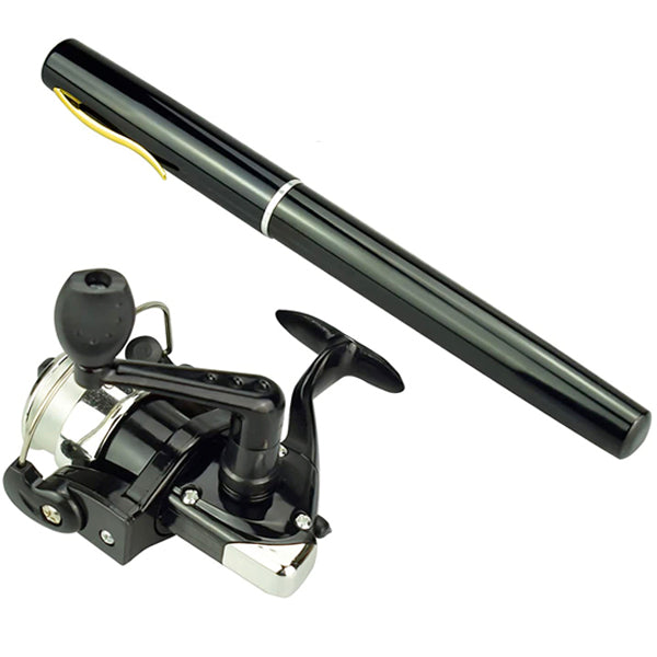 Fishing Rod and Reel Pen Combo Black