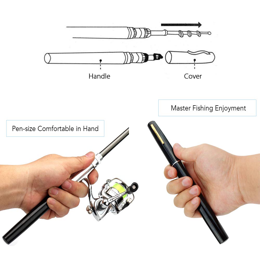 Fishing Rod and Reel Pen Combo Purple