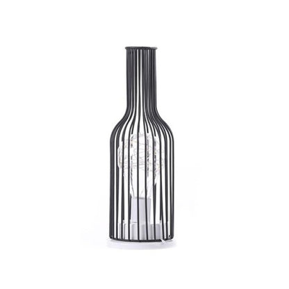 Retro Classic Iron Art Red Wine Bottle LED Table Lamp