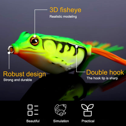 Frog Fishing Lure with fitted double hook 9gr 5cm (set of 2) Sun Glo Red