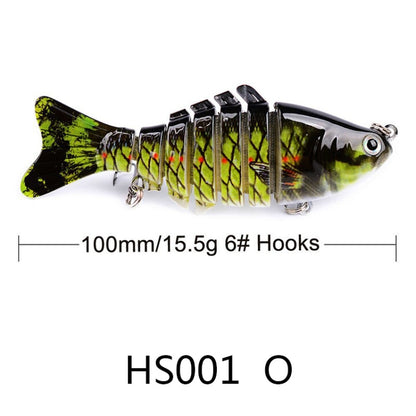 Bass Fishing Crank Swim bait - Green / Black
