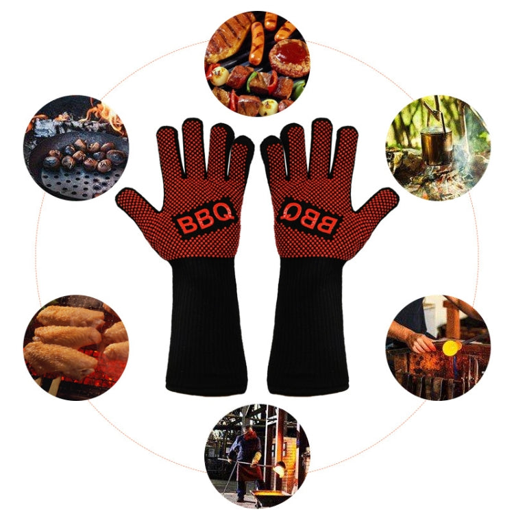Braai Gloves Silicone Big Flame Red 32cm Long 1 Pair Package
