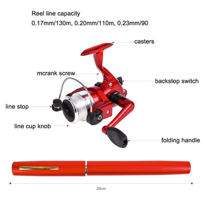Fishing Rod and Reel Pen Combo Purple