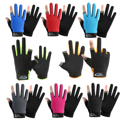 Fishing and other Sports Gloves Non-Slip Two-Finger Exposed Blue - Pair