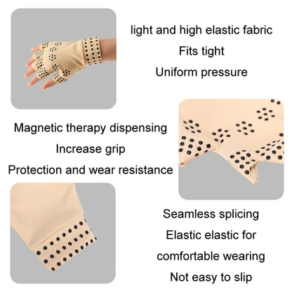 Training Sports Gloves Half Finger Non-slip free Size 1 pair (Skin Colour Black Dots)