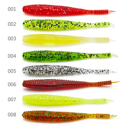 Fishing Lure Soft Bait Fish profile Transparent with flecks 8 per packet