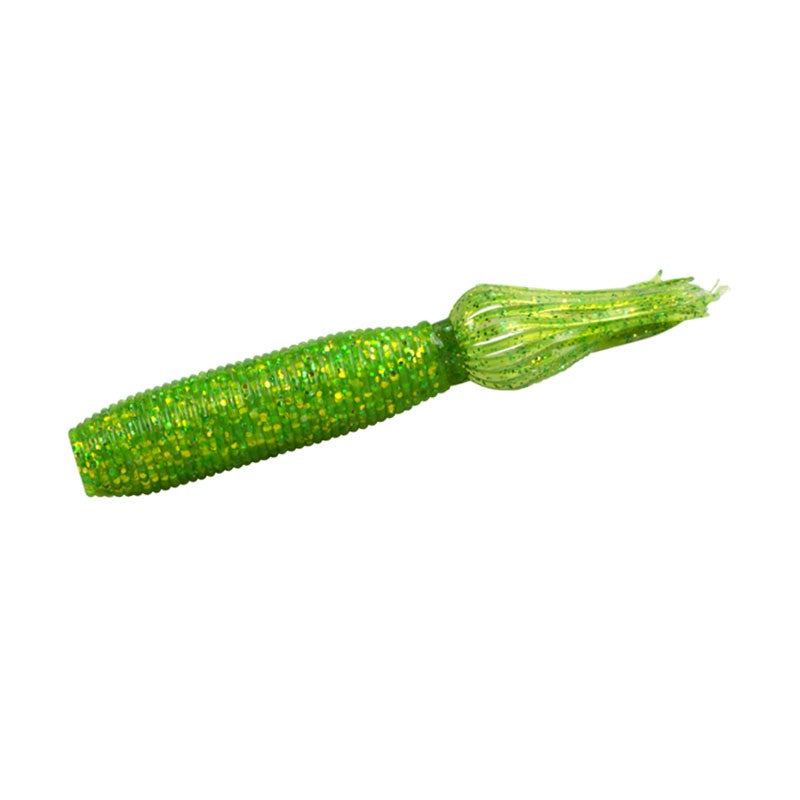 Fishing Lure Soft PVC Worm Tube Body 4 per packet colour Watermelon Green