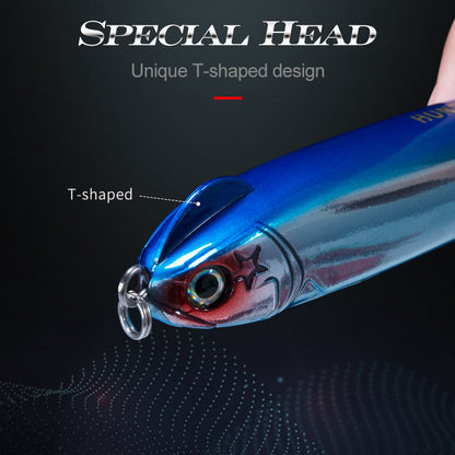Fishing Lure Hard Pencil T-Head Slow Sinking Shad Blue
