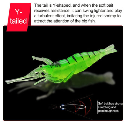 Shrimp Lure 4cm with Hook 10 Piece Set Yellow colour