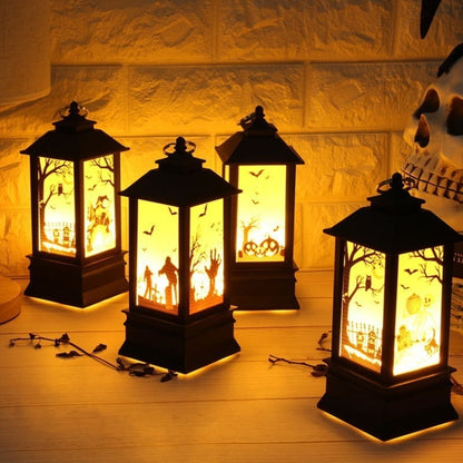 Halloween Portable Simulation Flame Light Broom Witch 2 Pieces