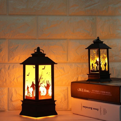 Halloween Portable Simulation Flame Light Broom Witch 2 Pieces