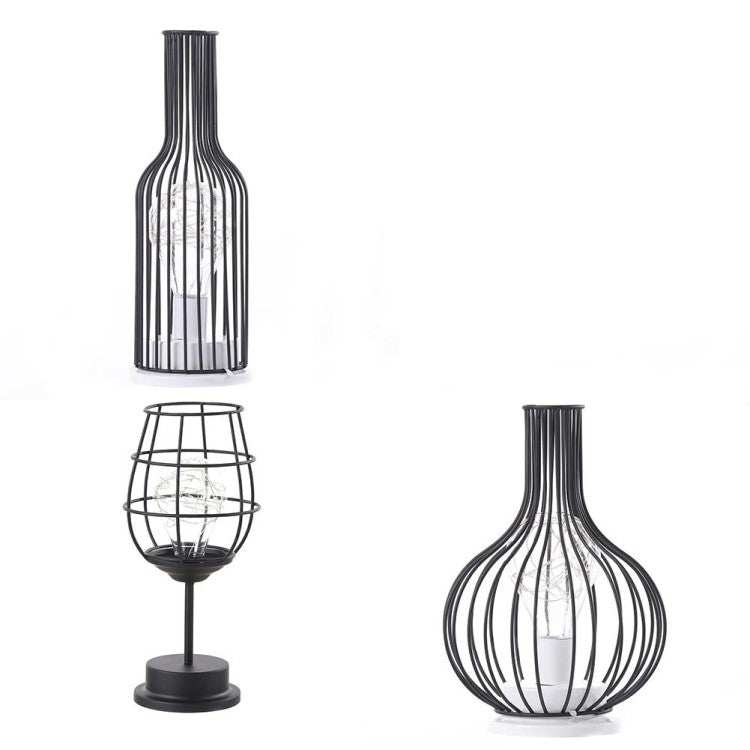 Retro Classic Iron Art 3 Piece LED Table Lamp