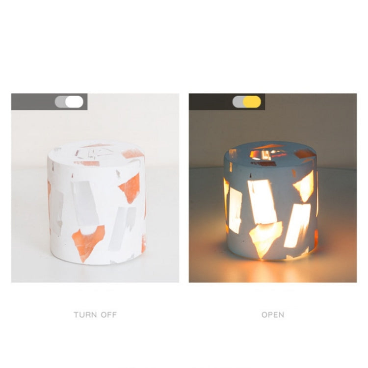 Night Light Bedroom table Translucent Gypsum Ore Cylinder Style