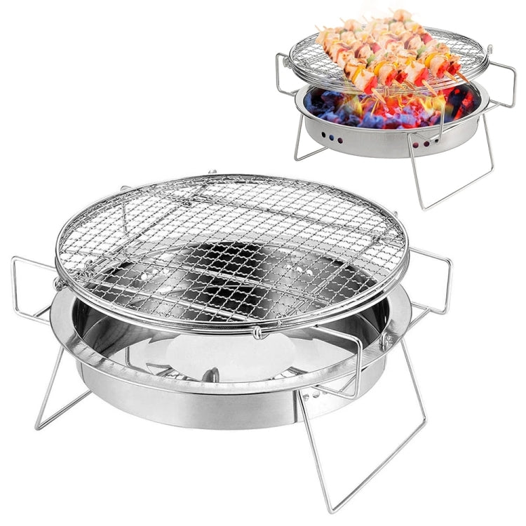 Braai Grill Round Stainless Steel Foldable