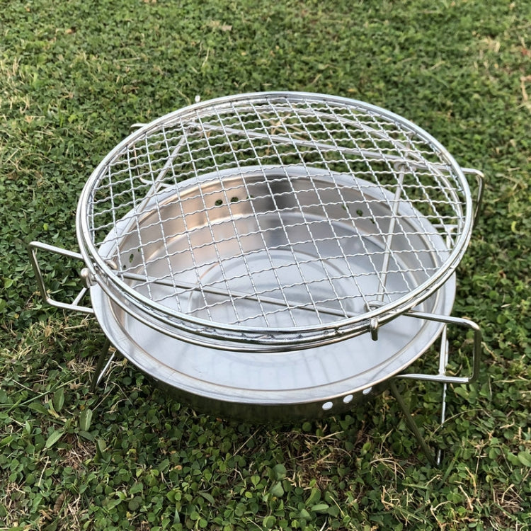 Braai Grill Round Stainless Steel Foldable