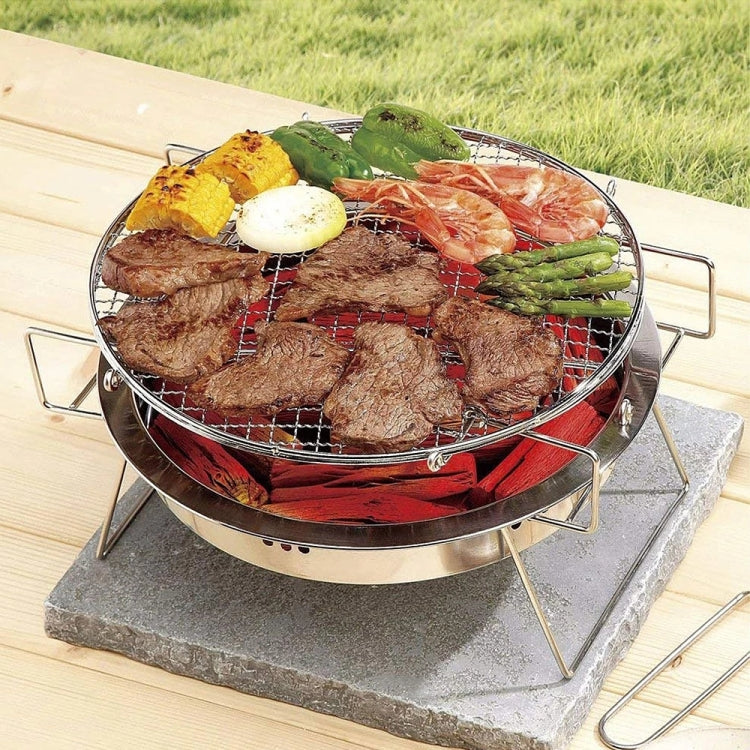Braai Grill Round Stainless Steel Foldable