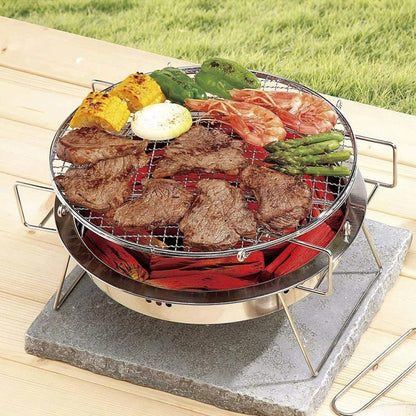 Braai Grill Round Stainless Steel Foldable