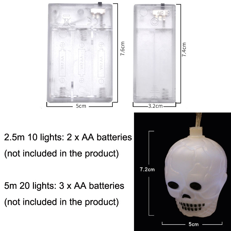 Halloween LED White Yarn Skull Ghost Festival Horror Decorative Lights