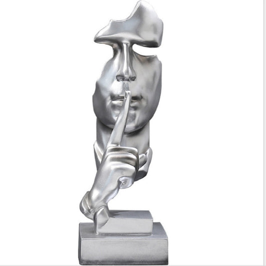 Resin Ornament of Golden Abstract Characters - Silence Silver